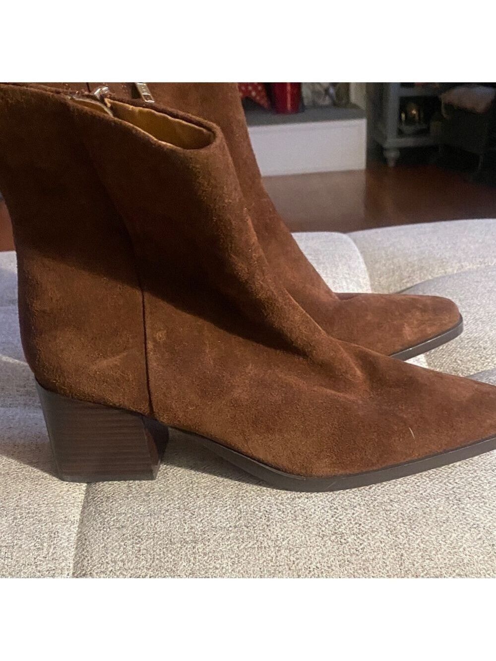 Madewell The Ardin Ankle Boot Brown Suede, Tapered Toe, Block Heel 9.5 NWOB - Picture 8 of 14